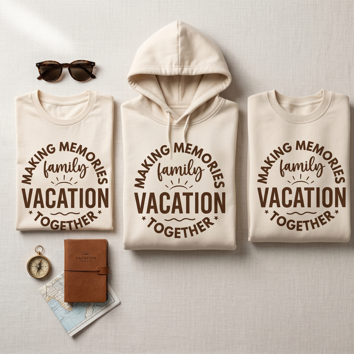 Custom Making Memories Together Family Vacation Shirts 2026, Matching Purple Family Trip Hoodie, Personalized Family Reunion Sweatshirt