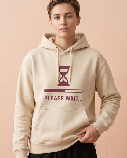 Please Wait Shirt, Funny Loading Progress Sweatshirt, Hourglass Minimalist Hoodie, Personalized Custom Text Tee, Funny Sarcastic Shirt