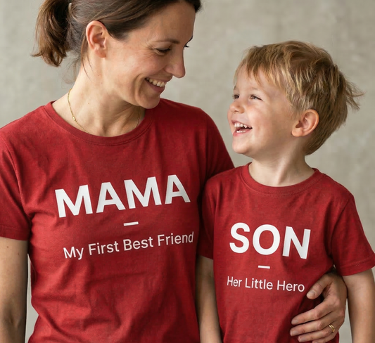 Mama & Son Matching Shirts – My First Best Friend / Her Little Hero – Mom and Son Matching T-Shirts – Mother Son Outfit – Cute Family Matching Gift