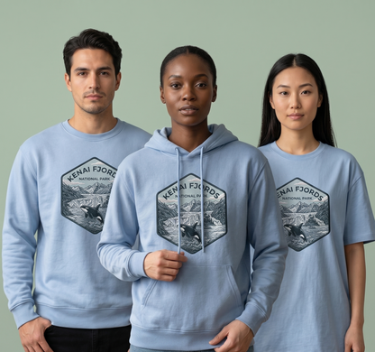 Kenai Fjords National Park Shirt, Vintage Alaska Orca Whale Hoodie, Custom Glacier Bay Sweatshirt, Retro National Park Gift