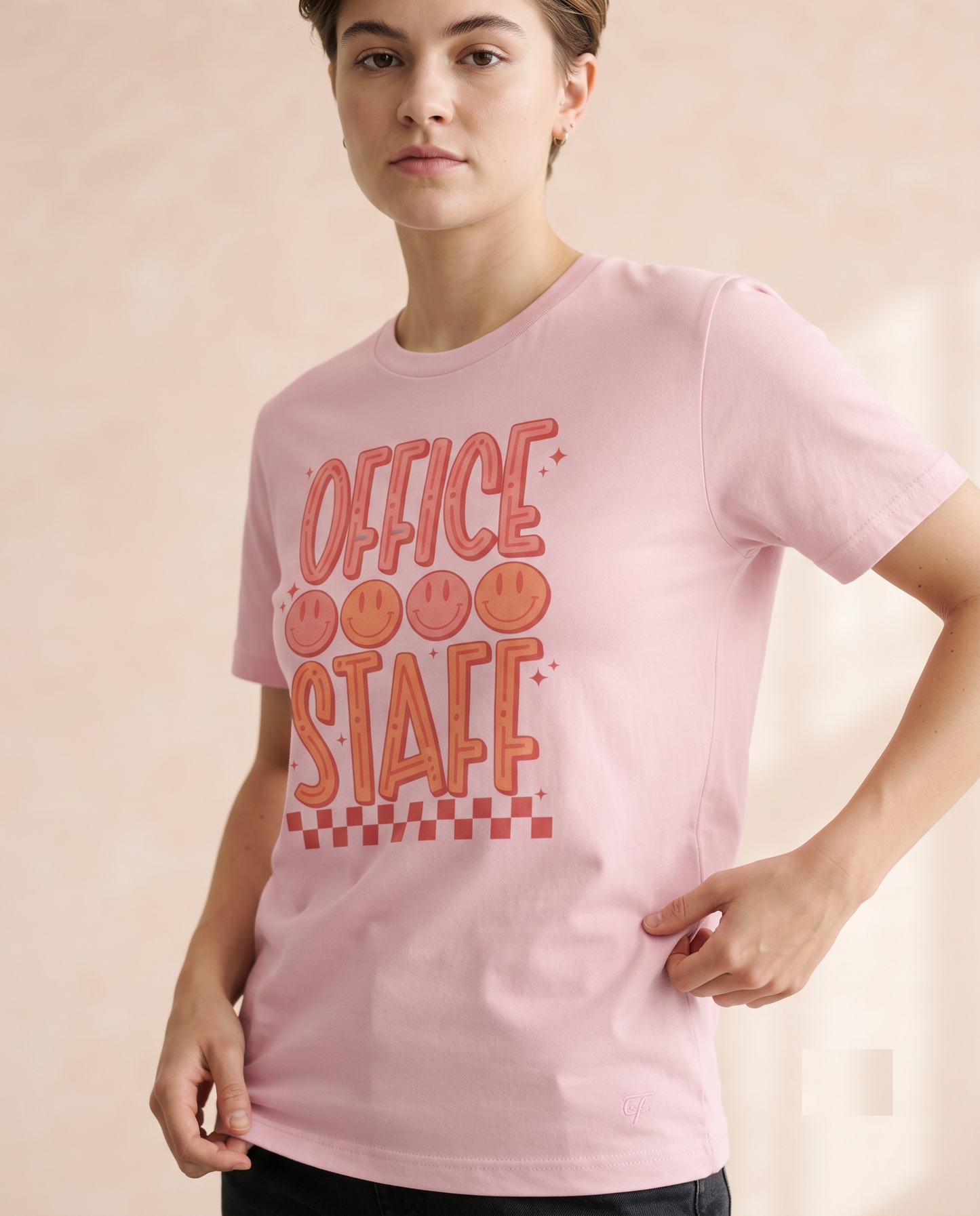 Office Staff Shirt | Groovy Smiley Face Hoodie | Vintage Work Sweatshirt | Personalized Coworker T-Shirt