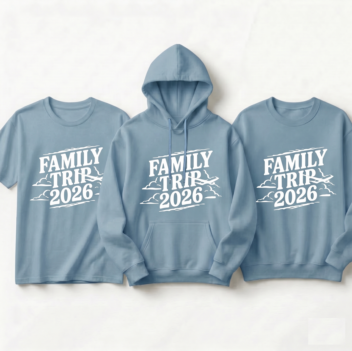Custom Family Trip 2026 Shirts, Matching Airplane Travel Hoodie, Personalized Family Vacation Crewneck, Custom Family Reunion Sweatshirt