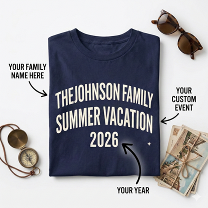 Custom Family Vacation Shirt 2026, Personalized Family Reunion T-shirt, Custom Last Name Summer Trip Tee, Matching Family Travel Shirts