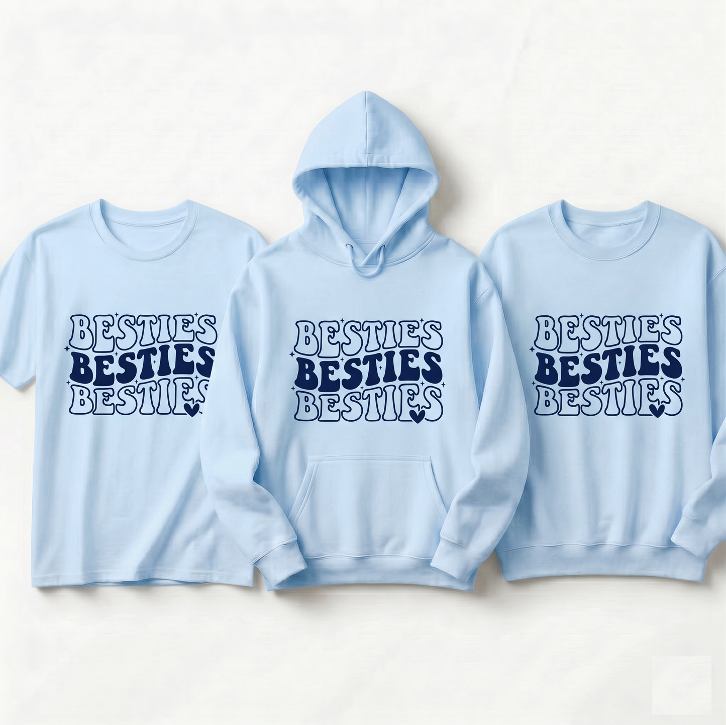 Custom Besties Shirt, Matching Best Friend Hoodies, Retro Y2K Sweatshirt, Personalized BFF Gift, Custom Girls Trip Shirts, Wavy Text Apparel