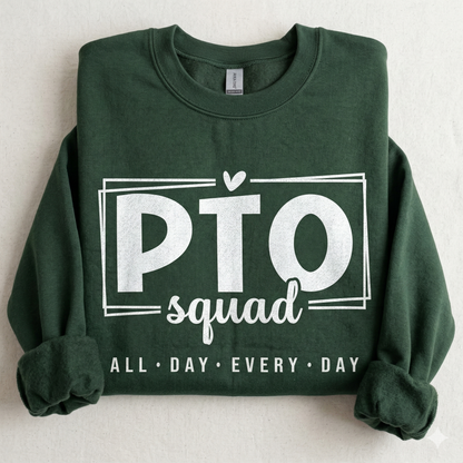 PTO Squad Sweatshirt | School Volunteer Crewneck | Teacher Appreciation Pullover Tee