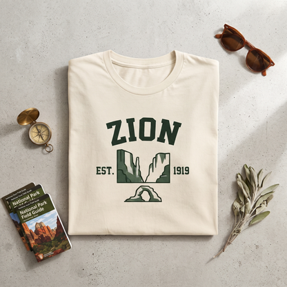 Custom Zion National Park Shirt, Retro Varsity Arch Hoodie, Nature Lover Apparel
