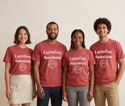 Custom Canadian Sunshine T-Shirt | Personalized Canada Summer Tee, Custom Text Travel Shirt, Cute Sun Graphic Unisex Short Sleeve Top
