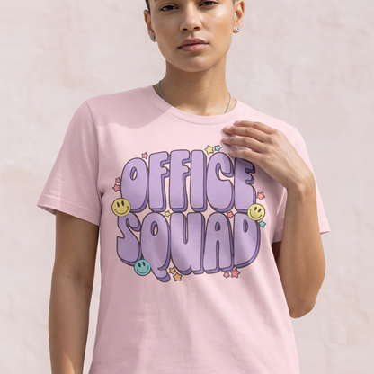 Retro Office Squad Shirt | Groovy Smiley Face Hoodie | Vintage Work Sweatshirt | Personalized Coworker T-Shirt