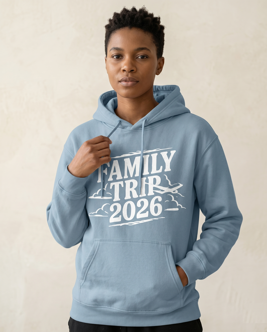 Custom Family Trip 2026 Shirts, Matching Airplane Travel Hoodie, Personalized Family Vacation Crewneck, Custom Family Reunion Sweatshirt