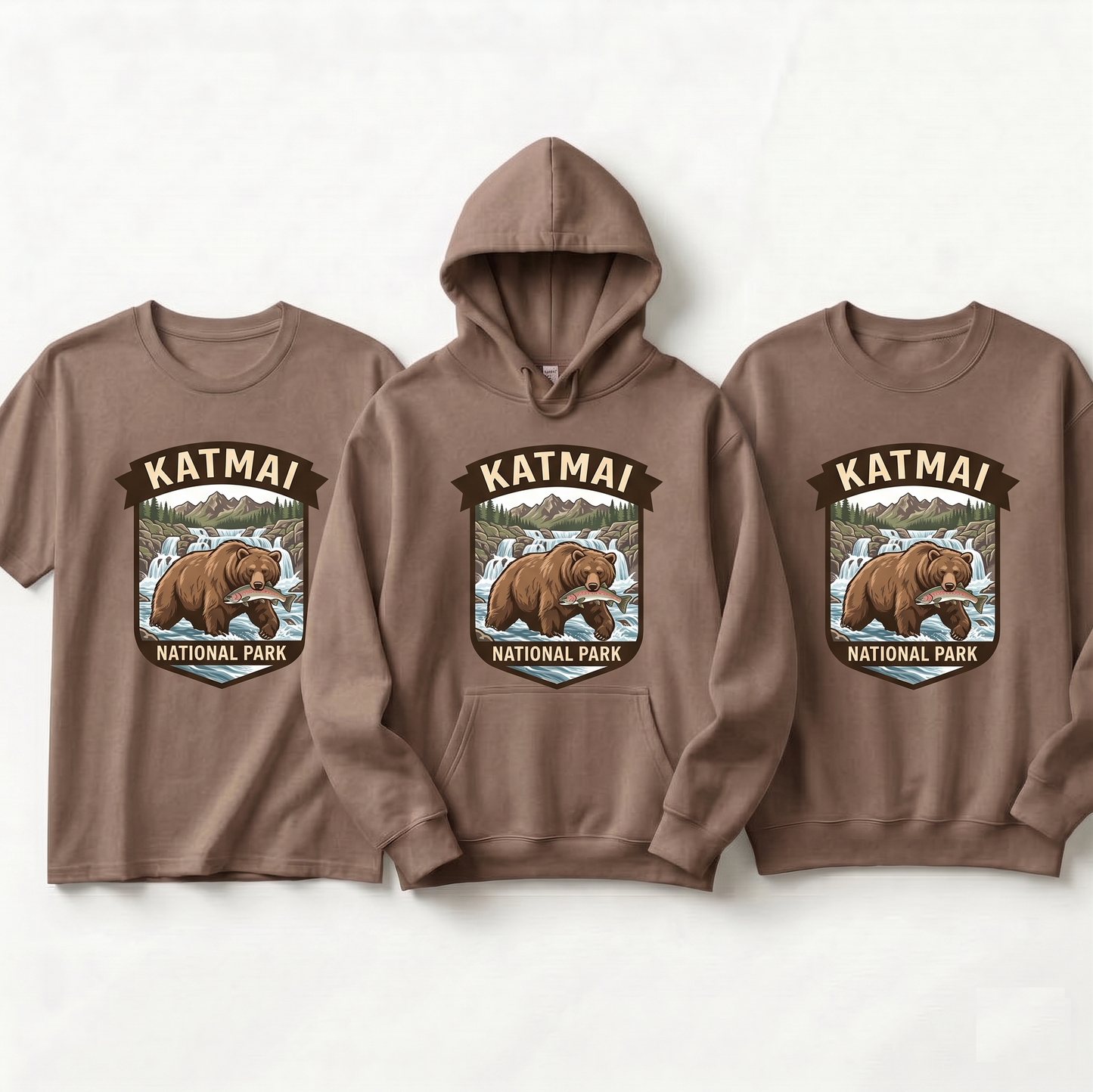 Katmai National Park Brown Bear Shirt, Alaska Bear Hoodie, Vintage Grizzly Bear Sweatshirt, Custom National Park Gift, Retro Nature Apparel