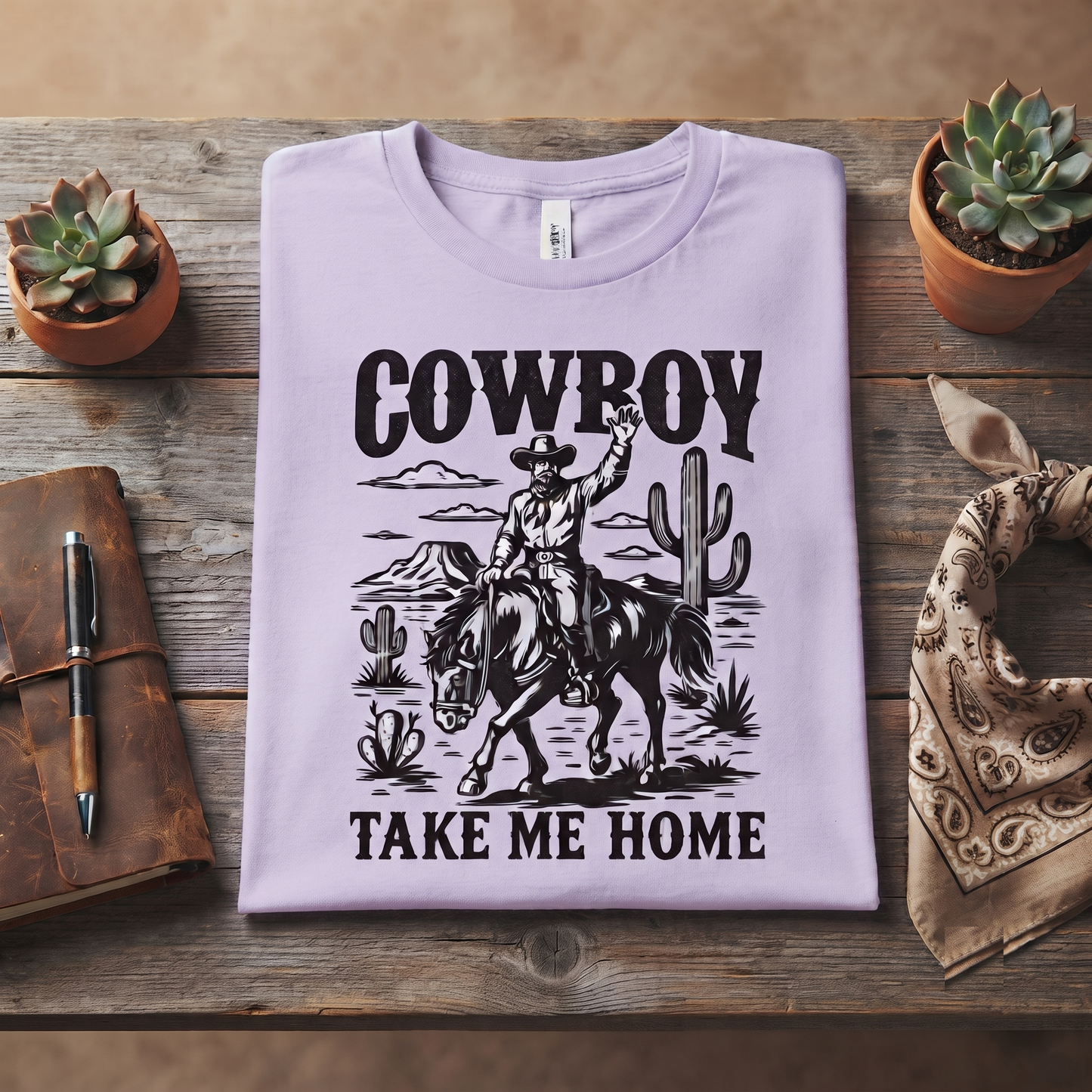 Cowboy Take Me Home T-Shirt, Retro Western Desert Graphic Tee