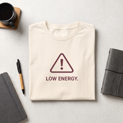 Low Energy Shirt, Funny Warning Sign T-shirt, Relatable Introvert Sweatshirt, Lazy Day Hoodie, Personalized Funny Tee