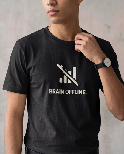 No Signal Graphic Shirt, Lazy Day Crewneck, Brain Offline Hoodie, Custom Garment Color, Funny Humor Gift