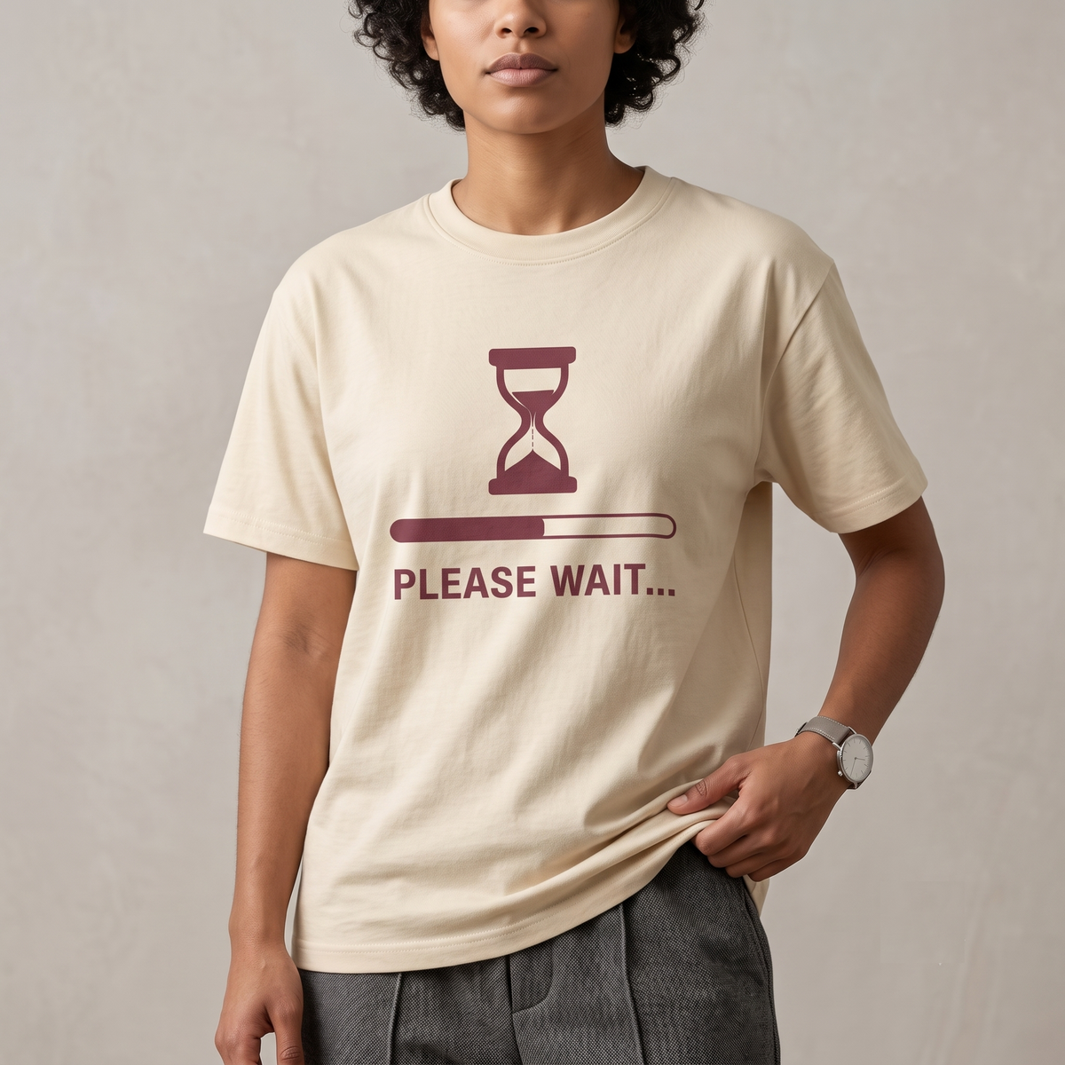 Please Wait Shirt, Funny Loading Progress Sweatshirt, Hourglass Minimalist Hoodie, Personalized Custom Text Tee, Funny Sarcastic Shirt