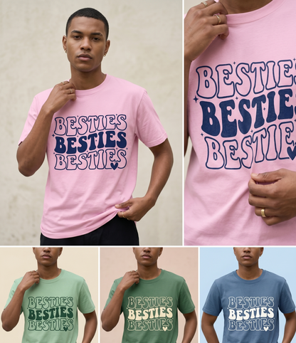 Custom Besties Shirt, Matching Best Friend Hoodies, Retro Y2K Sweatshirt, Personalized BFF Gift, Custom Girls Trip Shirts, Wavy Text Apparel