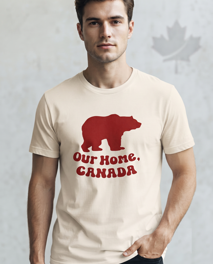 Our Home Canada Shirt, Custom Bear Sweatshirt, Retro Canadian Hoodie, Personalized Canada Day Tee