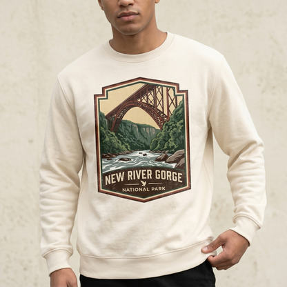 New River Gorge National Park Shirt, Vintage West Virginia Bridge Hoodie, Custom Whitewater Rafting Sweatshirt, Retro National Park Gift