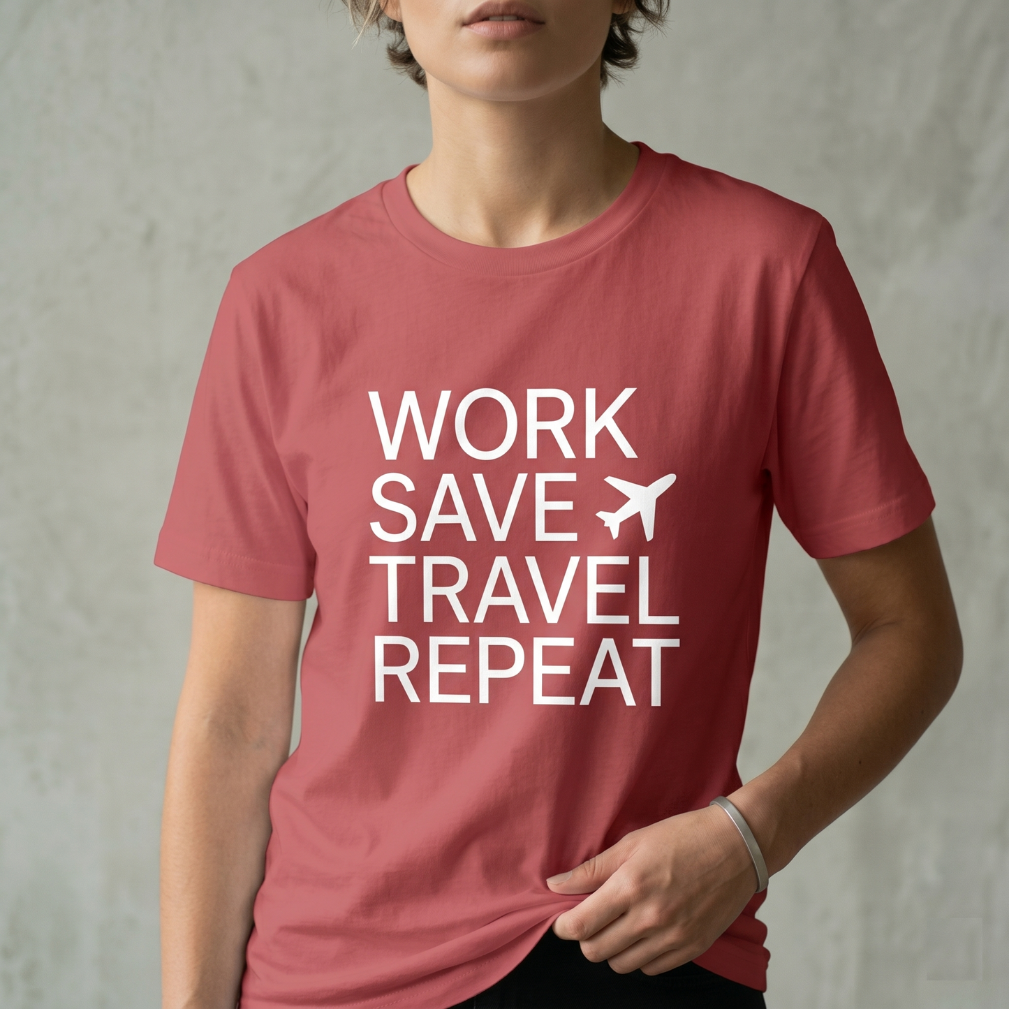 Custom Work Save Travel Repeat Shirt | Matching Travel Hoodies | Personalized Sweatshirt | Minimalist Airplane Vacation Apparel