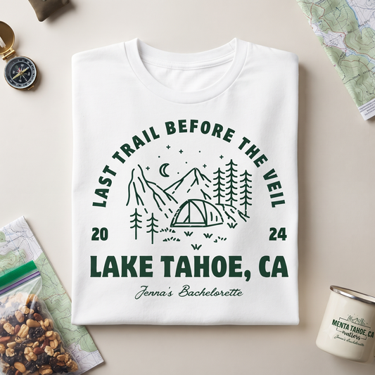 Custom Last Trail Before The Veil Shirt, Mountain Bachelorette Party Sweatshirt, Camping Bachelorette Hoodie