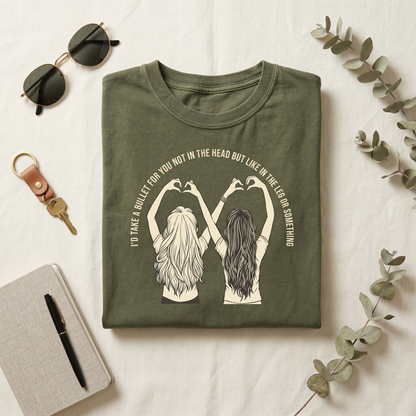 Custom Friend T-Shirt, Minimalist Line Art Bestie Apparel