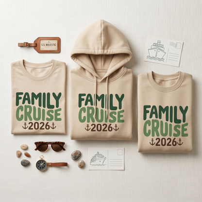 Custom Family Cruise 2026 Shirt, Matching Vacation Hoodies, Personalized Cruise Squad Sweatshirt, Nautical Group Trip Gift