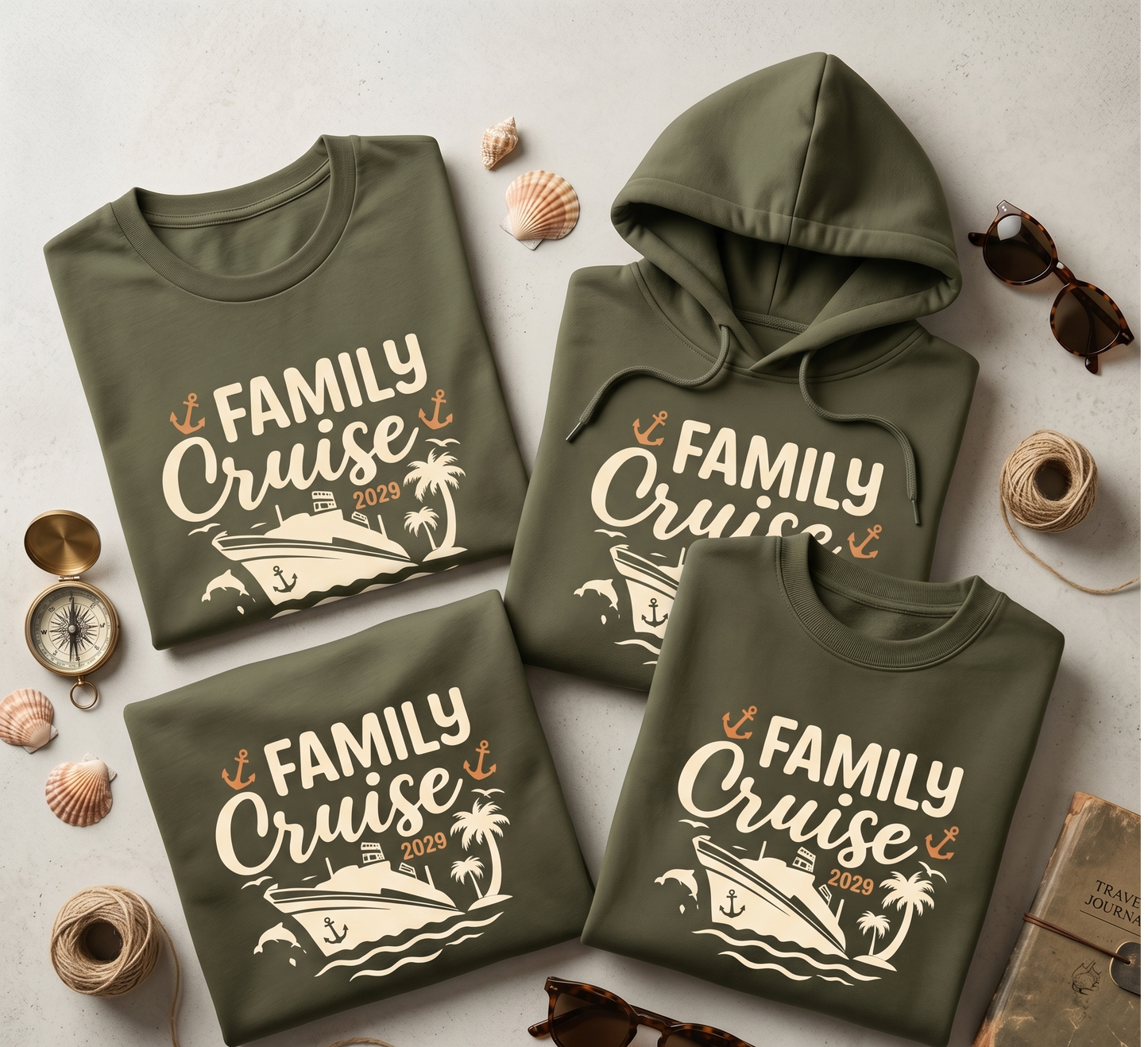 Custom Family Cruise 2026 Shirt | Matching Vacation Hoodies | Personalized Nautical Family Trip Sweatshirt | Cruise Squad Apparel