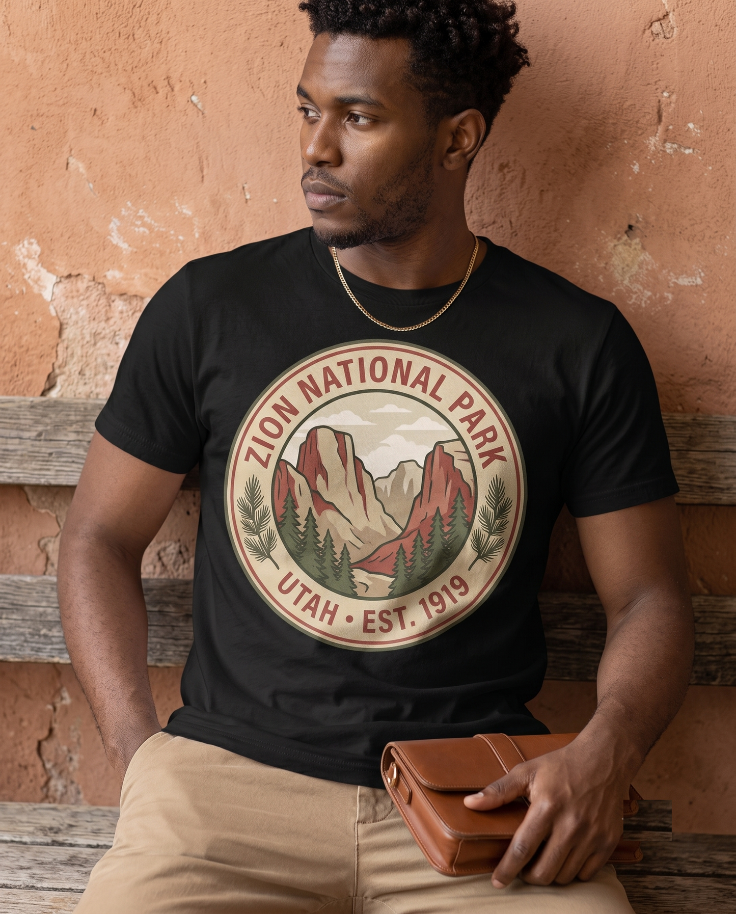 Custom Zion National Park Retro T-Shirt: Utah Nature Hiking Apparel