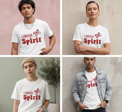 Retro Canadian Spirit Butterfly T-Shirt, Customizable Canada Apparel