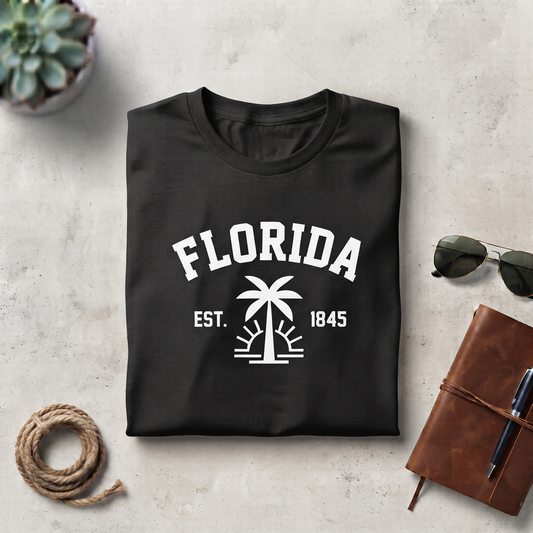 Custom Florida Vintage Collegiate Sweatshirt, Retro Palm Tree Hoodie