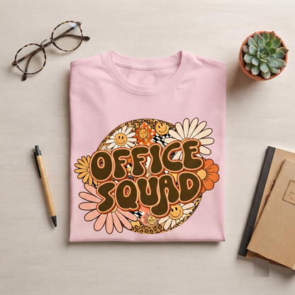 Office Squad Shirt, Retro Groovy Office Crew Sweatshirt, Personalized Teacher Appreciation Hoodie,
