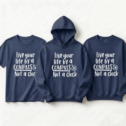 Compass Hoodie, Inspirational Adventure Sweatshirt, Custom Quote Apparel, Graduation Gift