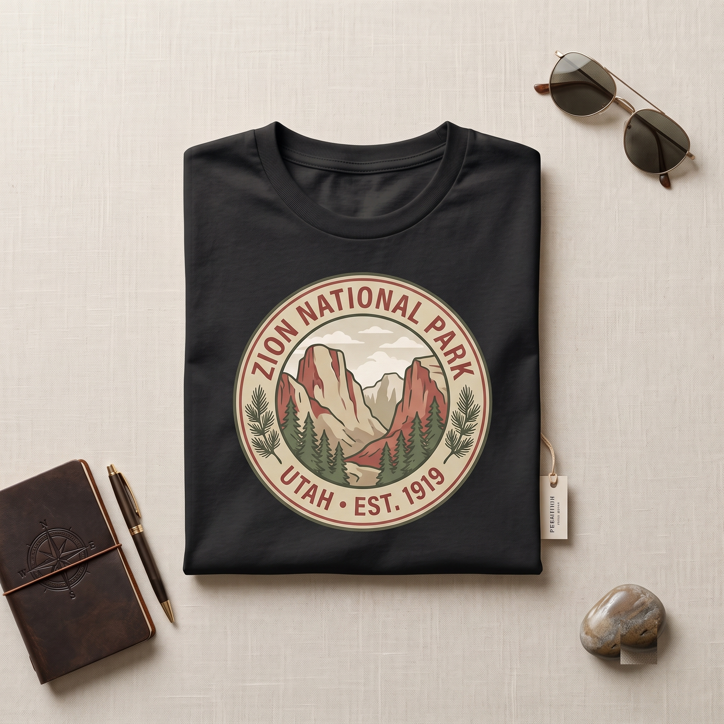Custom Zion National Park Retro T-Shirt: Utah Nature Hiking Apparel