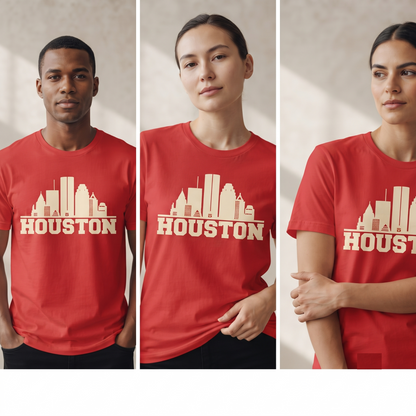 Custom Houston Skyline Shirt, Retro Houston Sweatshirt, Vintage Houston Texas Hoodie, Personalized Houston Souvenir Gift