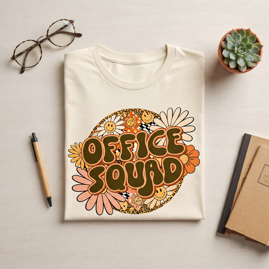 Office Squad Shirt, Retro Groovy Office Crew Sweatshirt, Personalized Teacher Appreciation Hoodie,