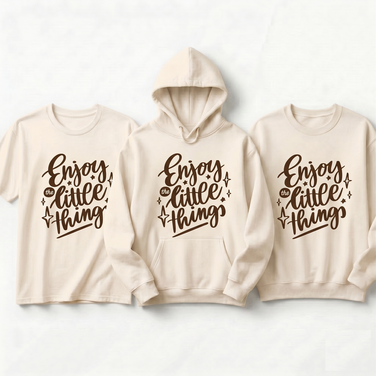Enjoy the Little Things Crewneck Sweatshirt, Positive Quote Apparel, Inspirational Family Trip Shirt