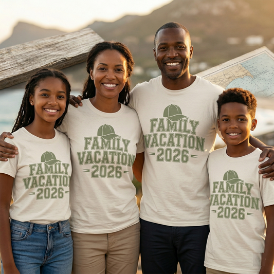 Custom Family Vacation Shirt, Sporty Collegiate Matching Family Tee, Personalized Summer Trip shirt, Matching Family Reunion Tee