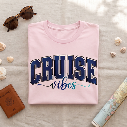 Custom Cruise Vibes Shirt, Varsity Cruise Sweatshirt, Personalized Family Cruise Hoodie,