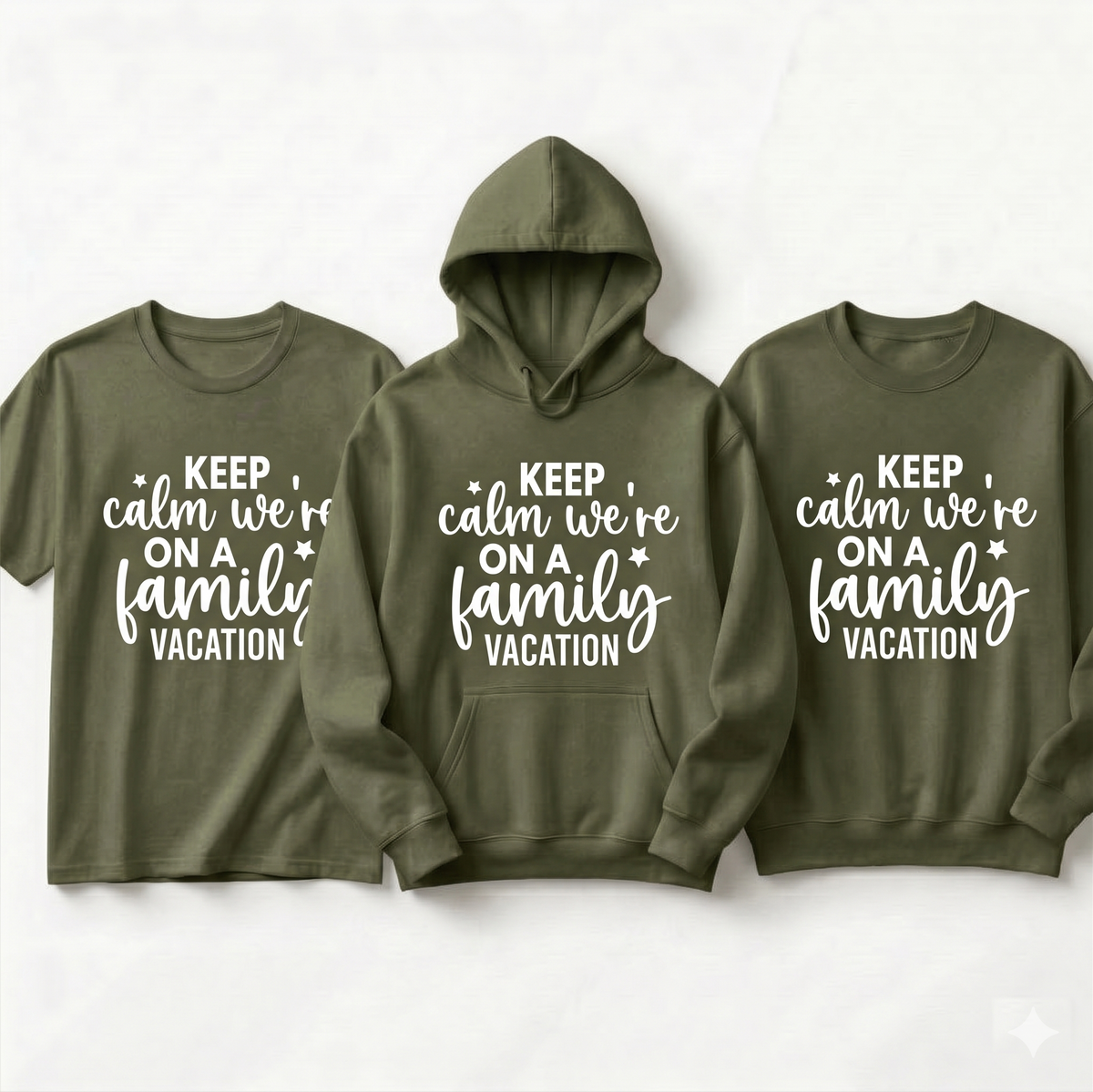 Custom Keep Calm We’re On A Family Vacation Shirt, Funny Matching Family Trip Hoodie, Personalized Family Reunion Sweatshirt