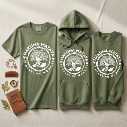 Custom Family Vacation Sweatshirt, Retro Lion Trio Nature Tee,  Sage Green Comfort Colors Top, Personalized Gift for Disney Lovers