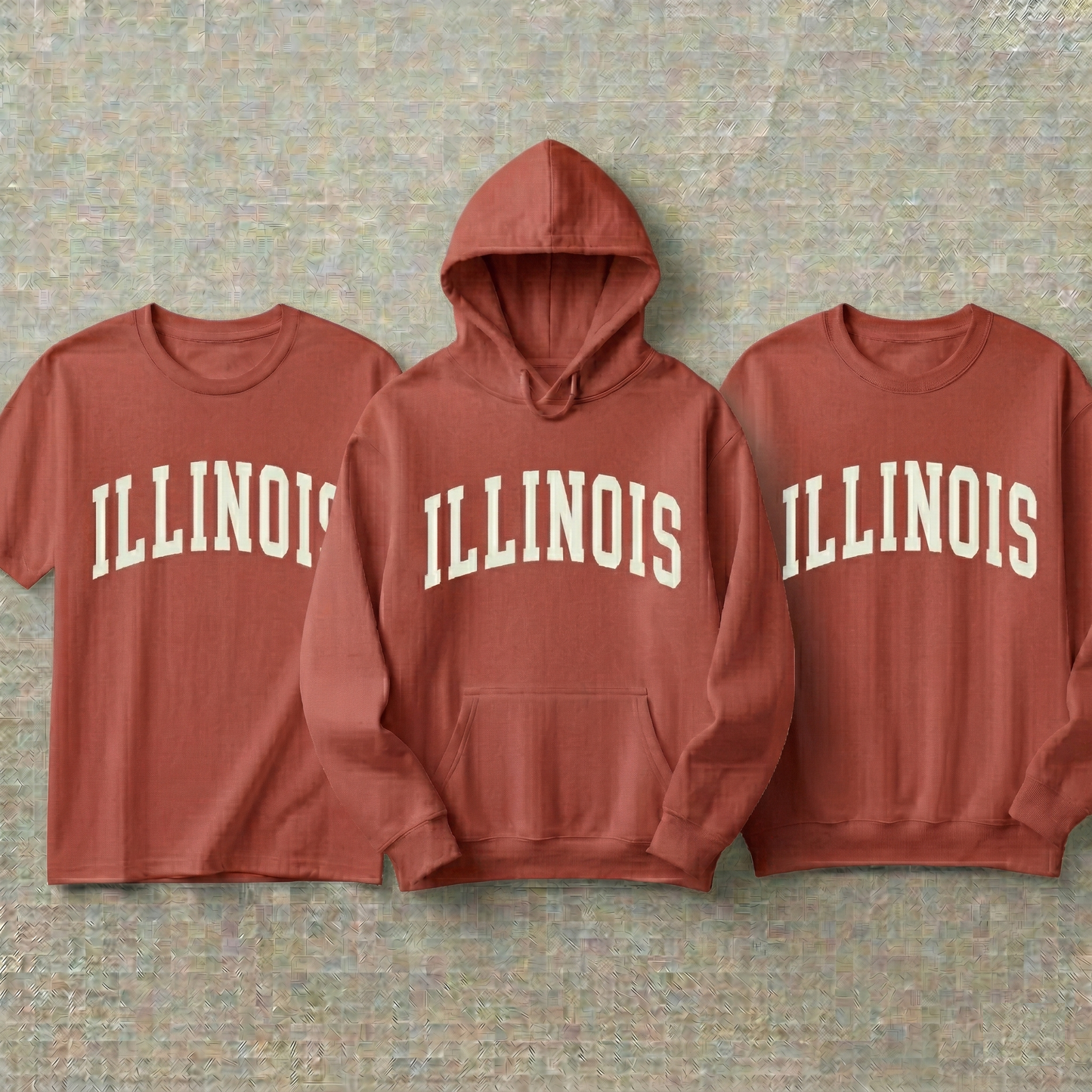 Custom Illinois Hoodie and Sweatshirt, Vintage Illinois T-shirt, Sage Green Illinois Varsity Shirt, Personalized Illinois Gift
