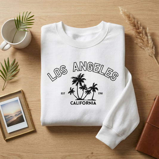 Los Angeles Sweatshirt | Vintage California Crewneck | Retro LA Palm Tree Pullover | Collegiate Style Cali Gift | West Coast Est 1781 Jumper