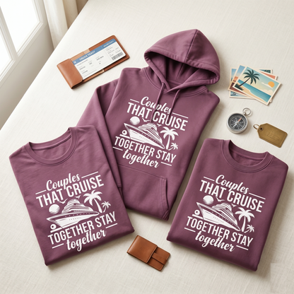 Custom Couples Cruise Shirt | Couples That Cruise Together Stay Together | Matching Vacation Hoodie | Anniversary Cruise Sweatshirt
