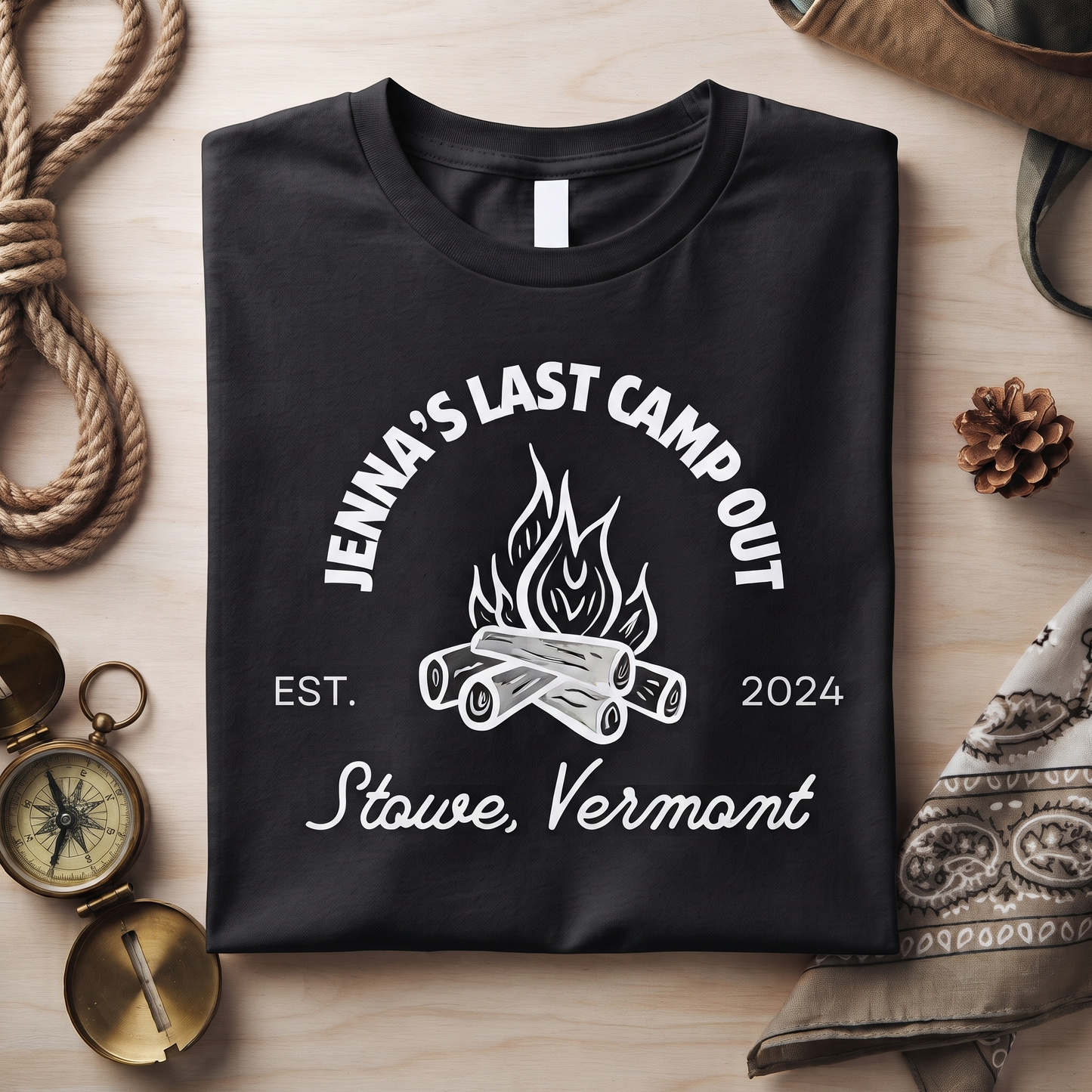 Custom Camp Bachelorette Shirt, Campfire Last Trail Sweatshirt, Outdoor Camping Girls Trip Hoodie