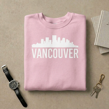 Vancouver Sweatshirt | Vancouver Skyline Crewneck | Minimalist Cityscape Sweater | British Columbia Souvenir | Hometown Pride Travel Gift