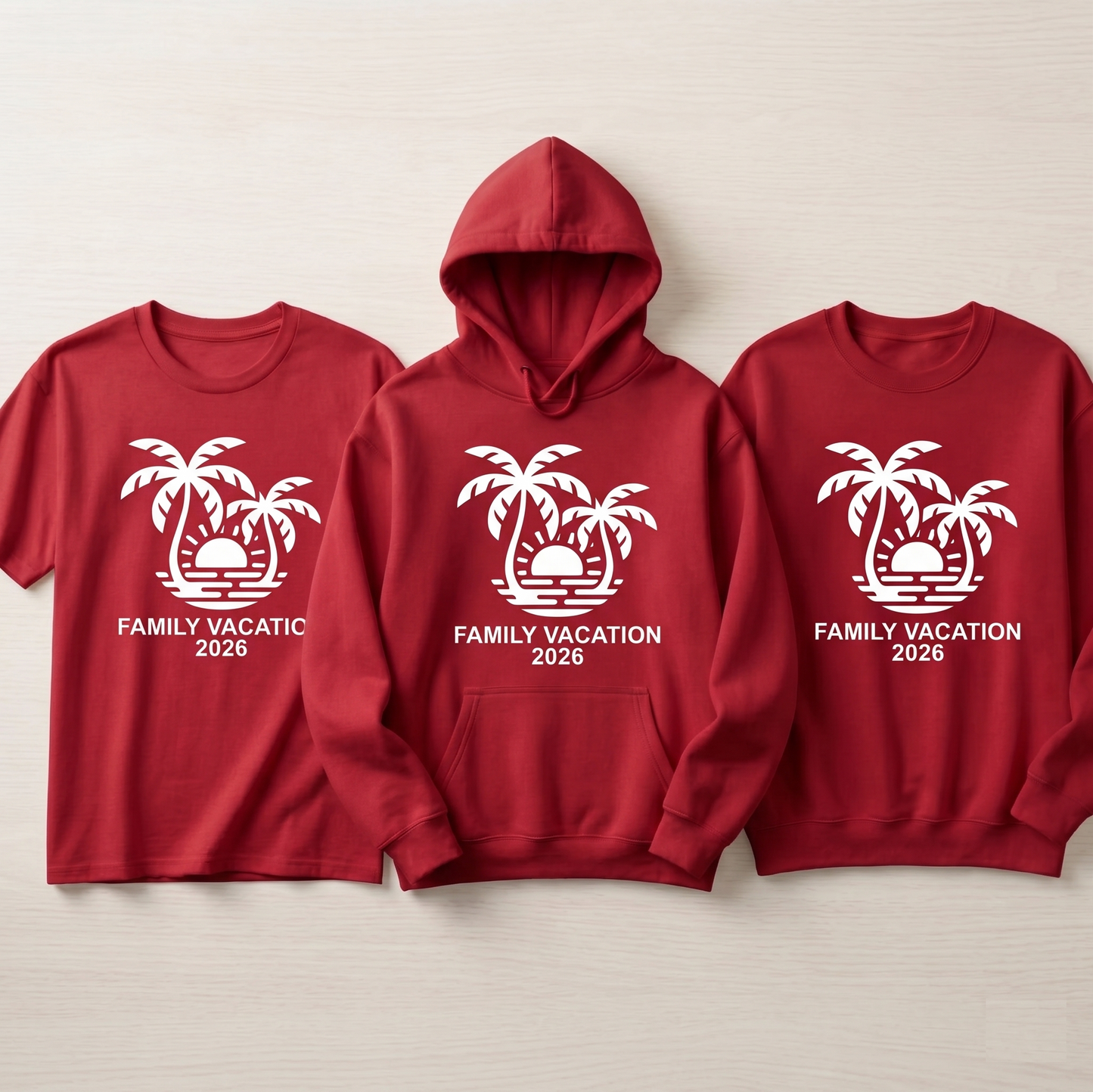Custom Family Vacation 2026 Shirt, Matching Tropical Vacation Hoodies, Personalized Beach Trip Sweatshirt, Group Summer 2026 Gift