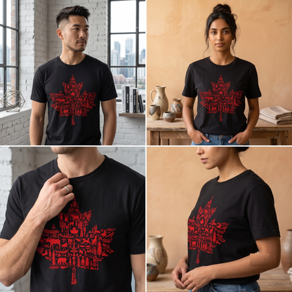 Canada Maple Leaf Wildlife Shirt, Retro Wilderness Crewneck, Customizable Nature Apparel