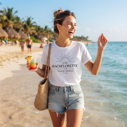 Custom Bachelorette Party Shirt, Custom Tulum Vacation Sweatshirt, Personalised Sunburst Hoodie