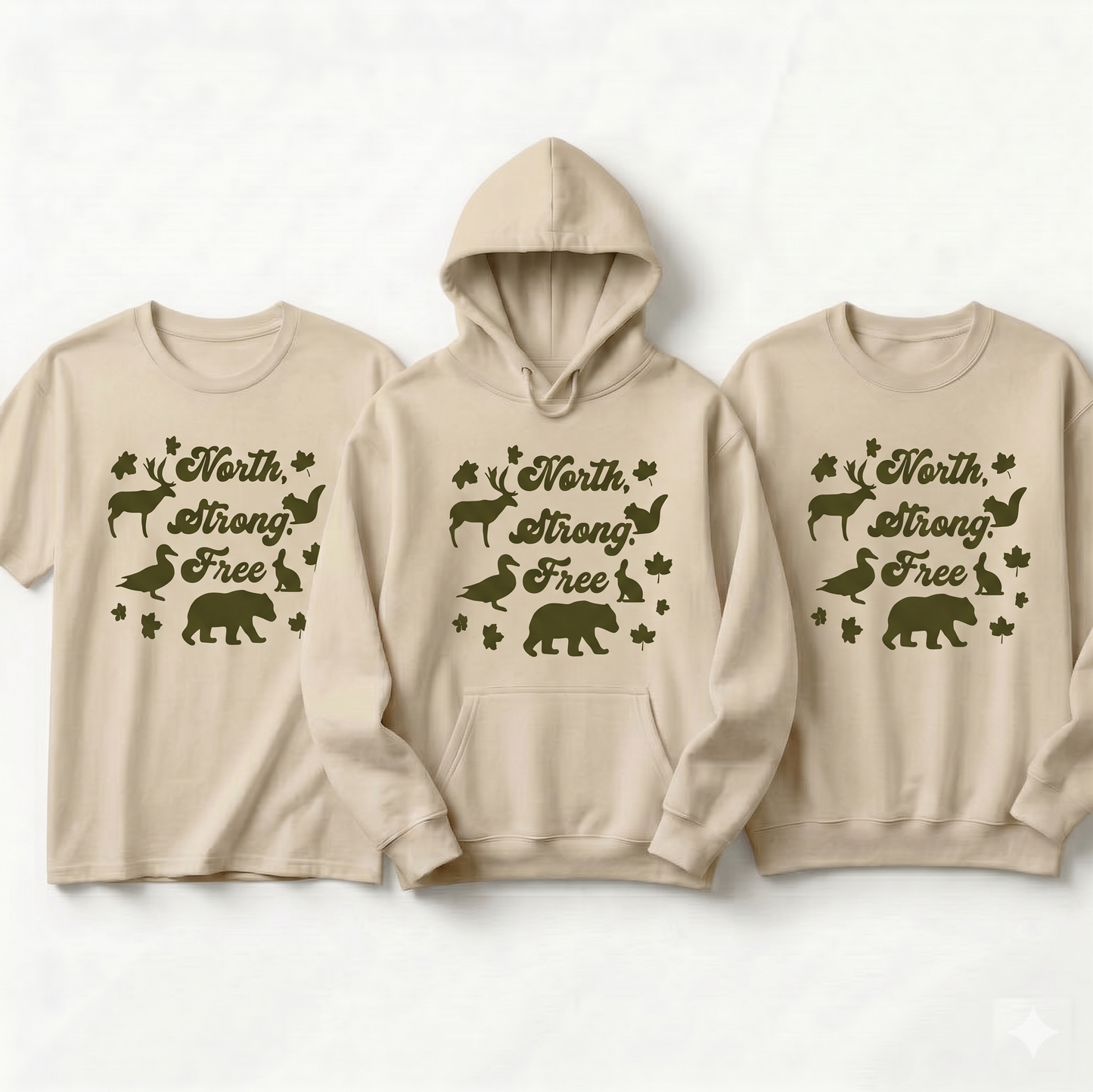 Custom North Strong Free T-Shirt | Personalized Canadian Wildlife Nature Tee, Retro Vintage Canada Shirt, Custom Graphic Unisex Top