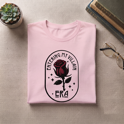 Custom Entering My Villain Era Shirt, Dark Romance Rose Sweatshirt, Retro Gothic Flower Hoodie