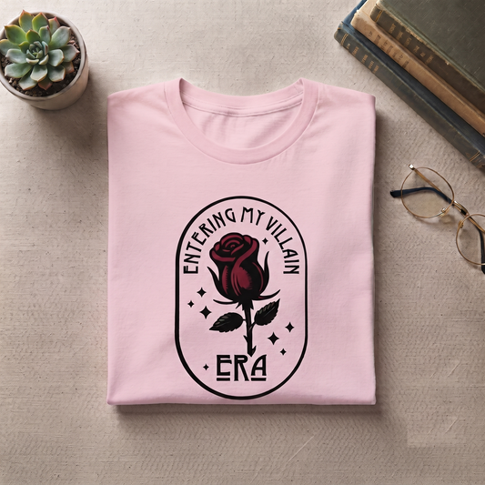 Custom Entering My Villain Era Shirt, Dark Romance Rose Sweatshirt, Retro Gothic Flower Hoodie